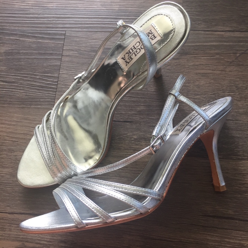Badgley Mischka Silver Heels